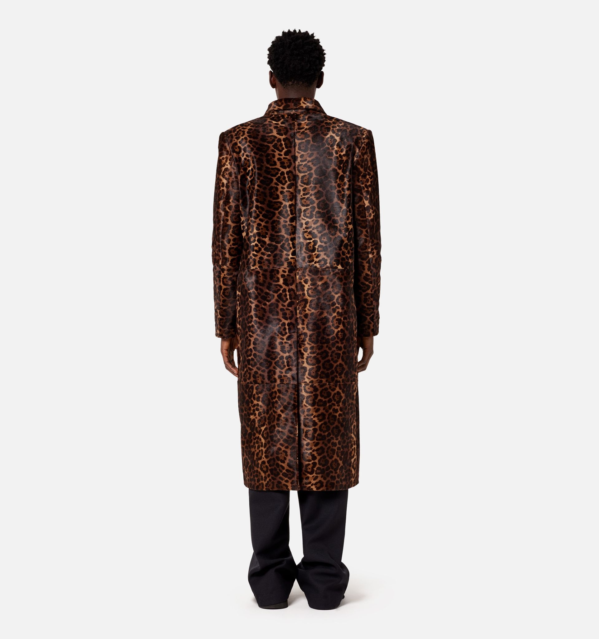 Three Buttons Leather Coat - 5