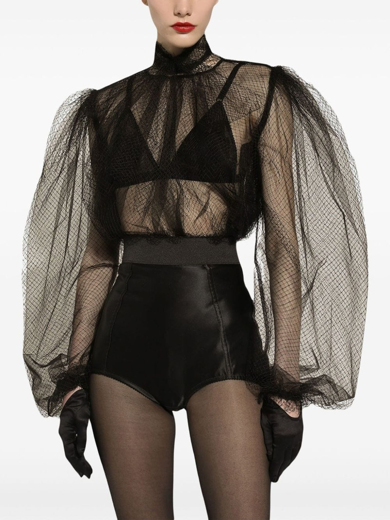 pussy-bow mesh blouse 3