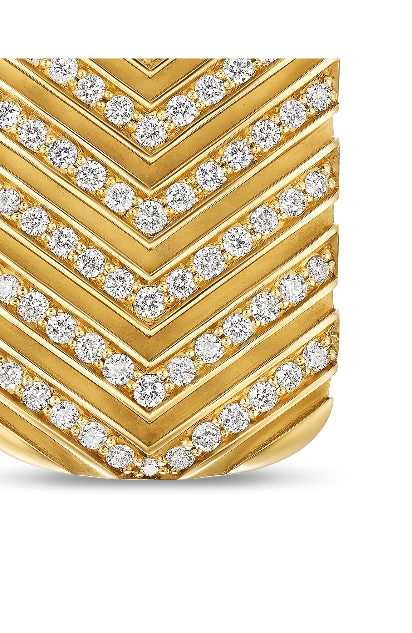David Yurman Men's Chevron Tag in 18K Yellow Gold with Diamonds, 27mm at Nordstrom - 5