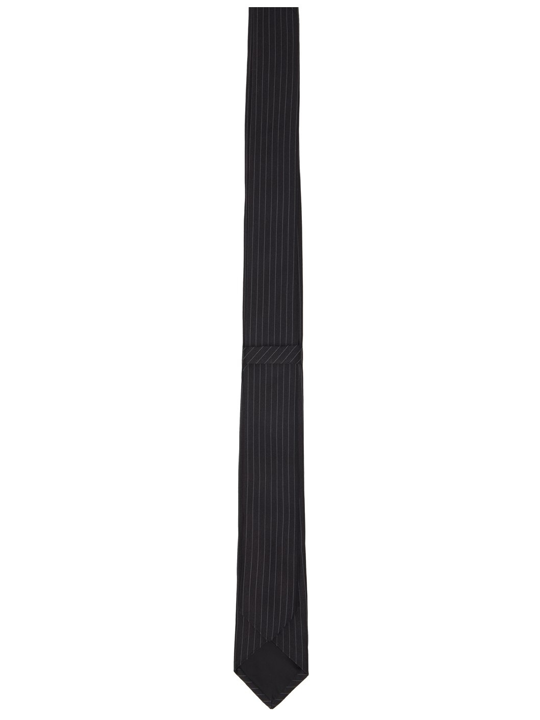 Black Micro Stripe & Logo Tie - 2