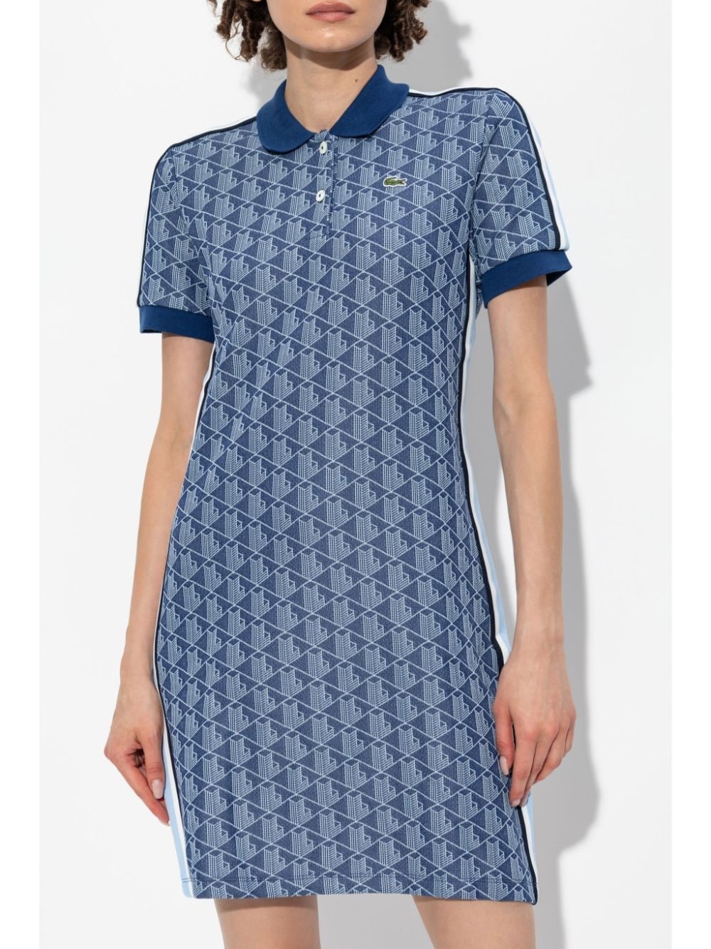 monogram-jacquard polo dress - 3