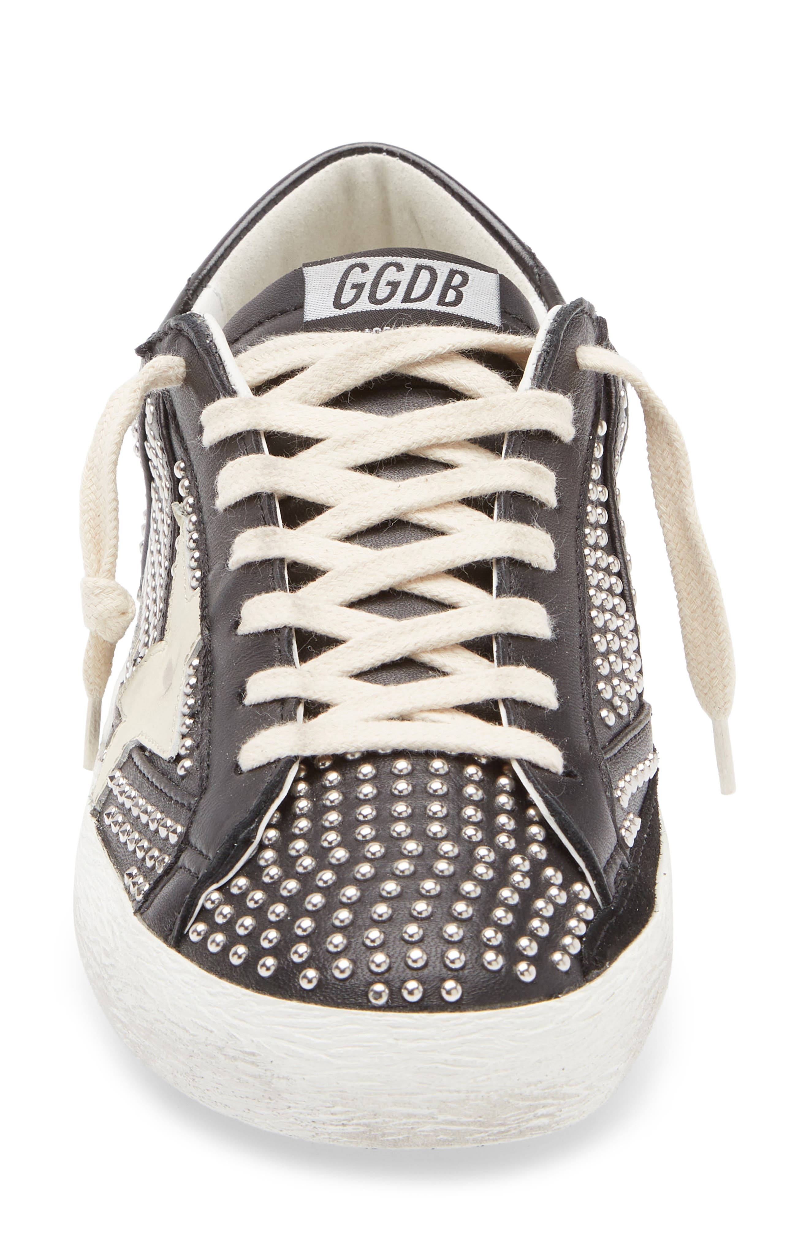 Golden Goose Super-Star Stud Low Top Sneaker in Black/White at Nordstrom - 4