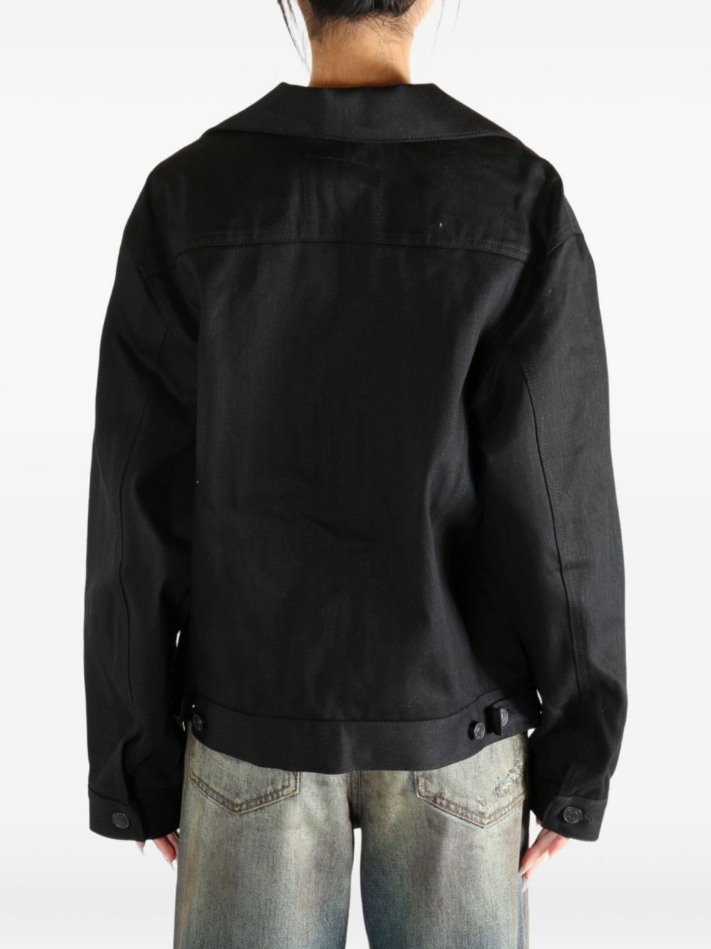 button-fastening denim jacket - 4