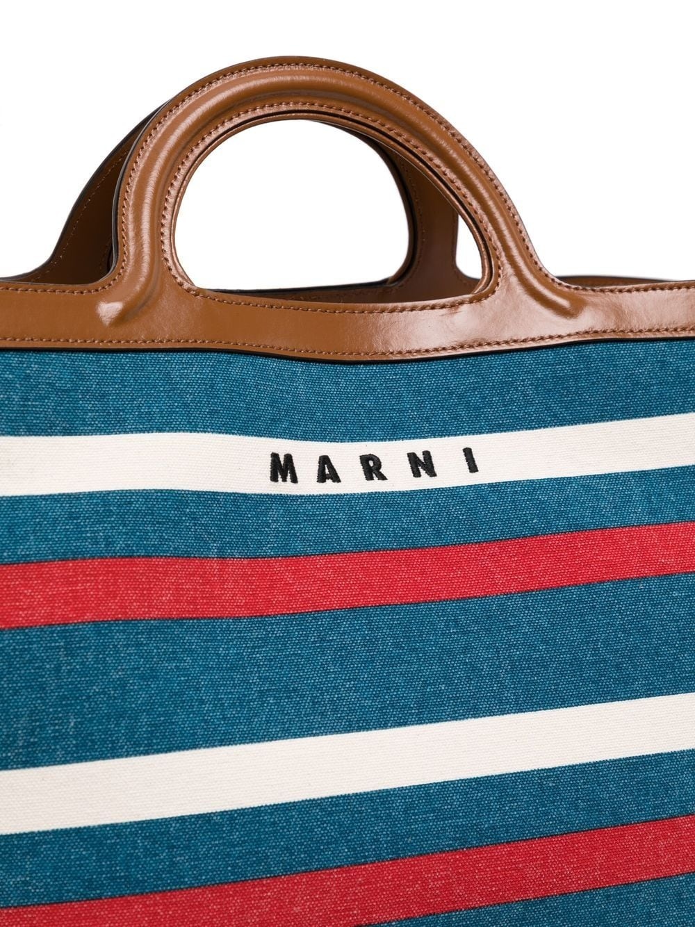 striped top-handle tote bag - 4