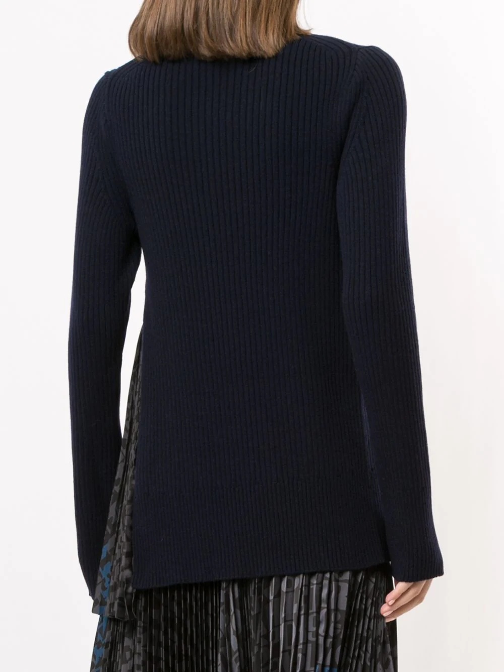 ribbed knit mock neck jumper - 4