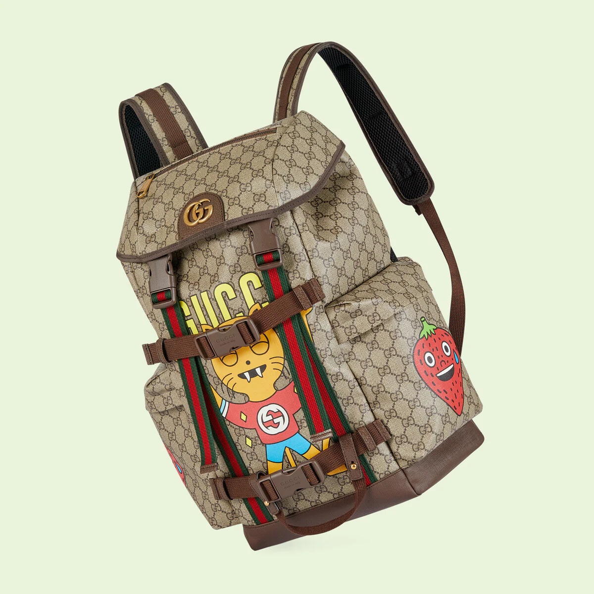 Gucci cat print skateboard backpack - 4