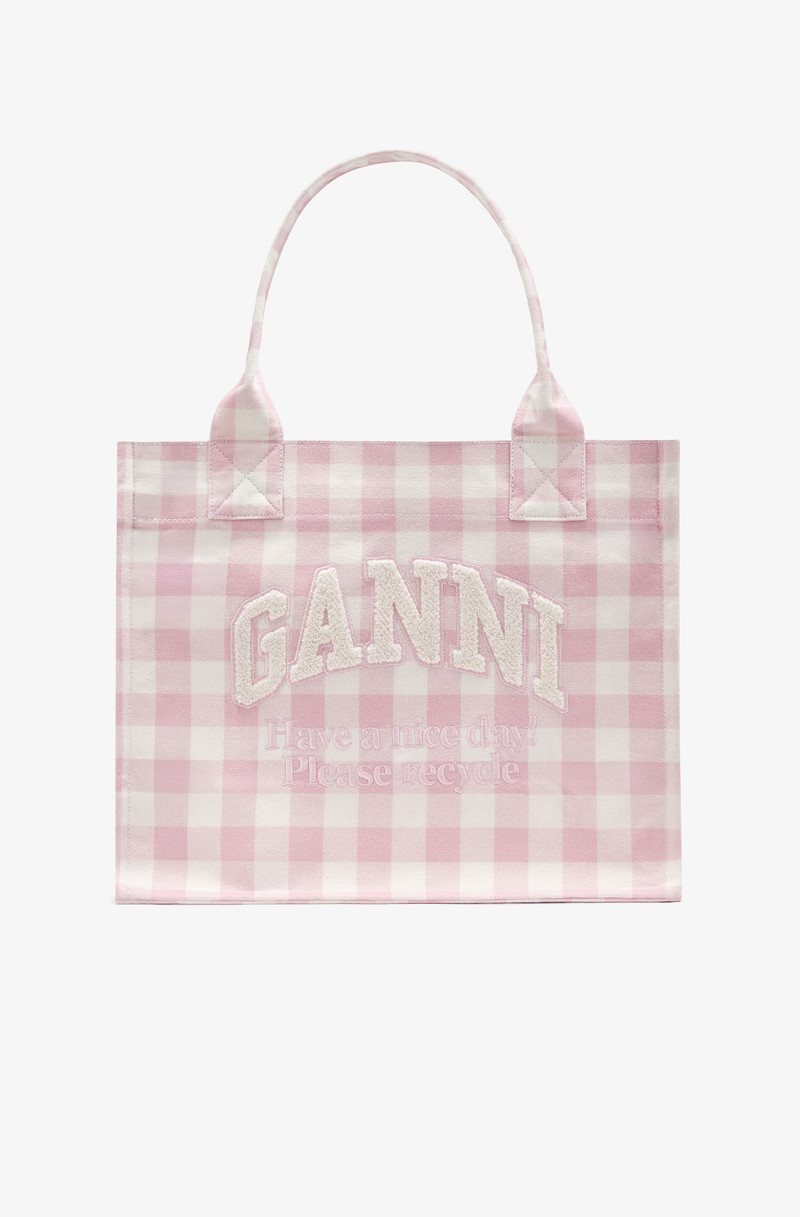 LARGE VICHY CHECK TOTE 1