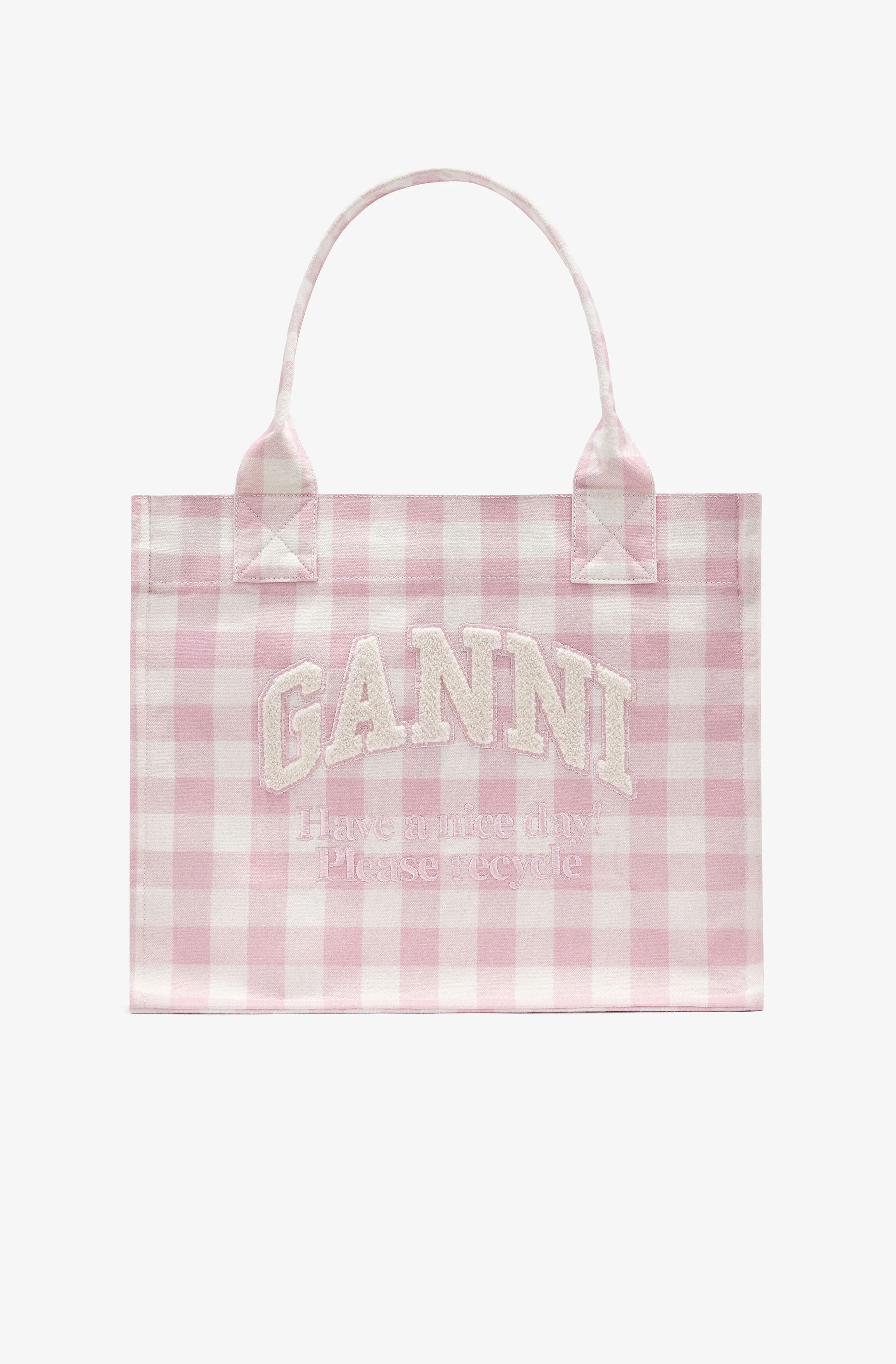 LARGE VICHY CHECK TOTE - 1