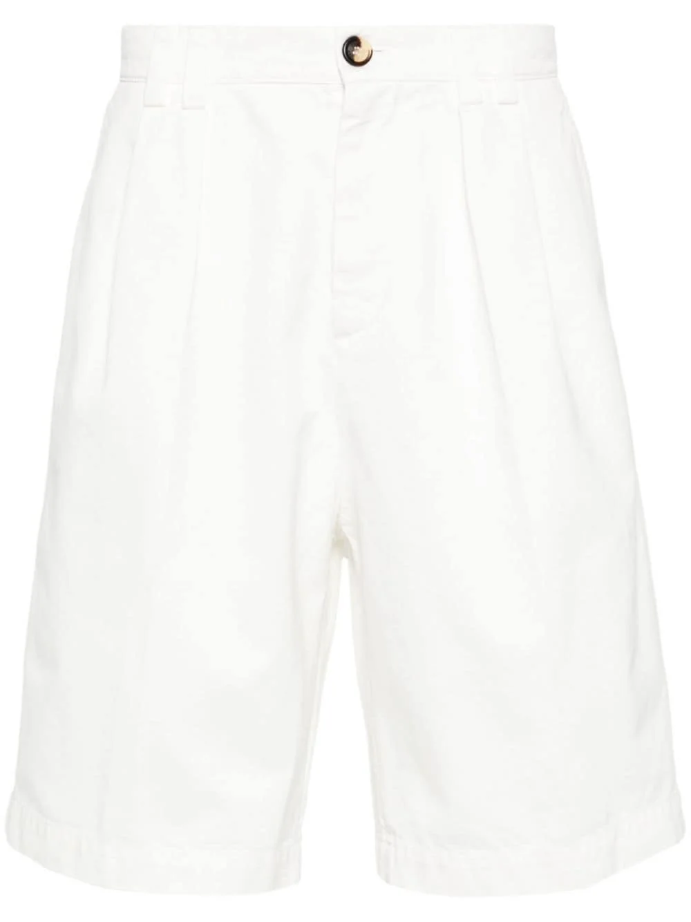 pleat-detail straight-leg shorts - 1