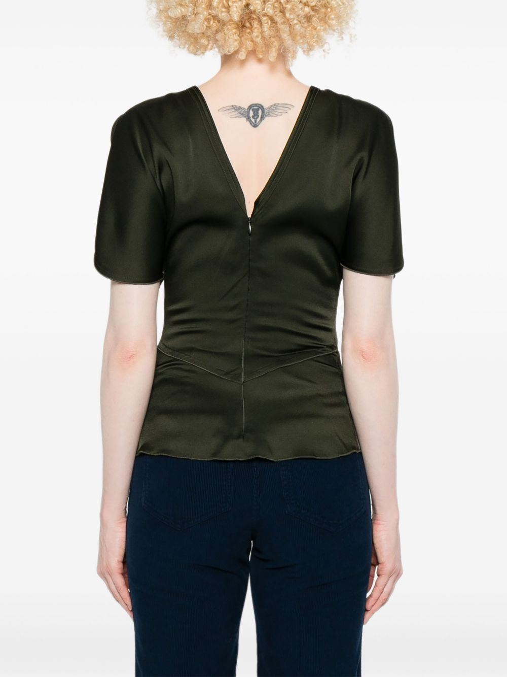 draped-sleeve blouse - 4