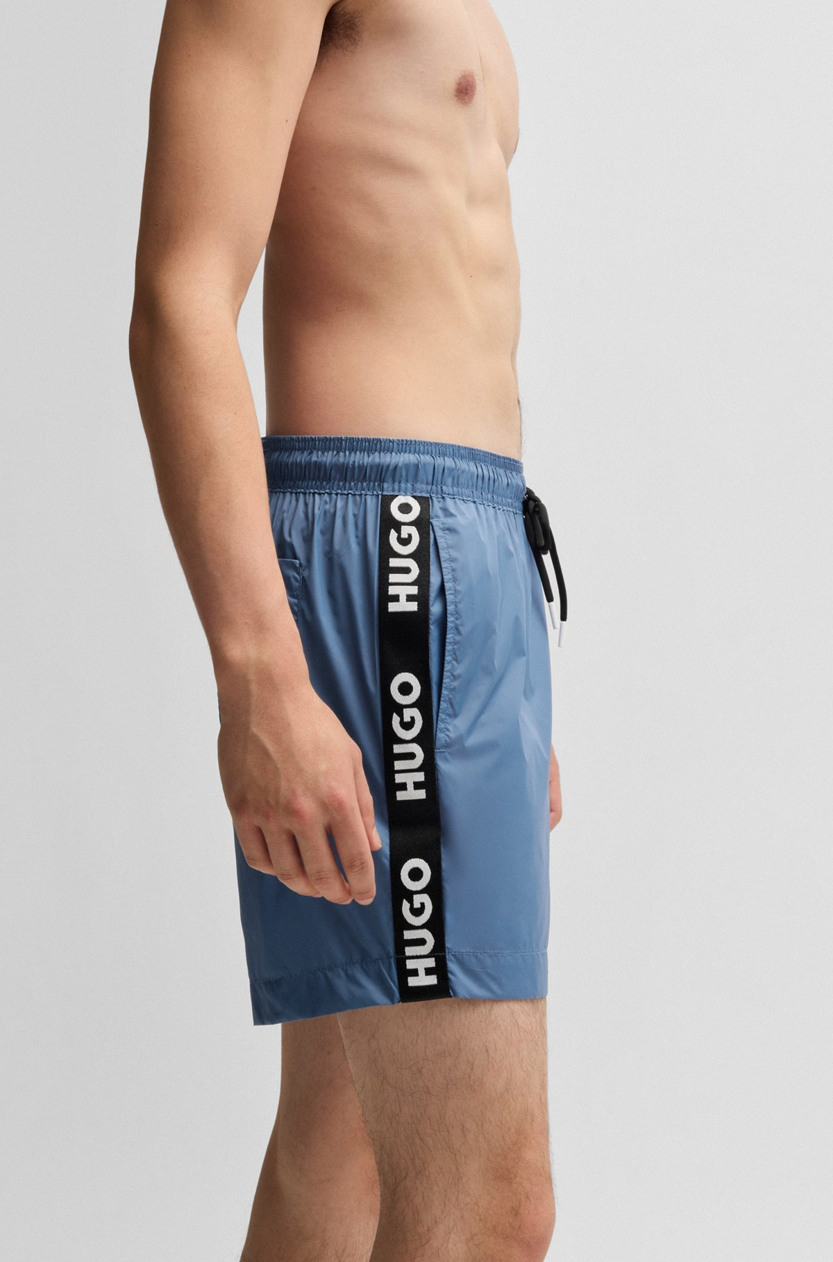 FULLY LINED SWIM SHORTS WITH LOGO TAPE - 3