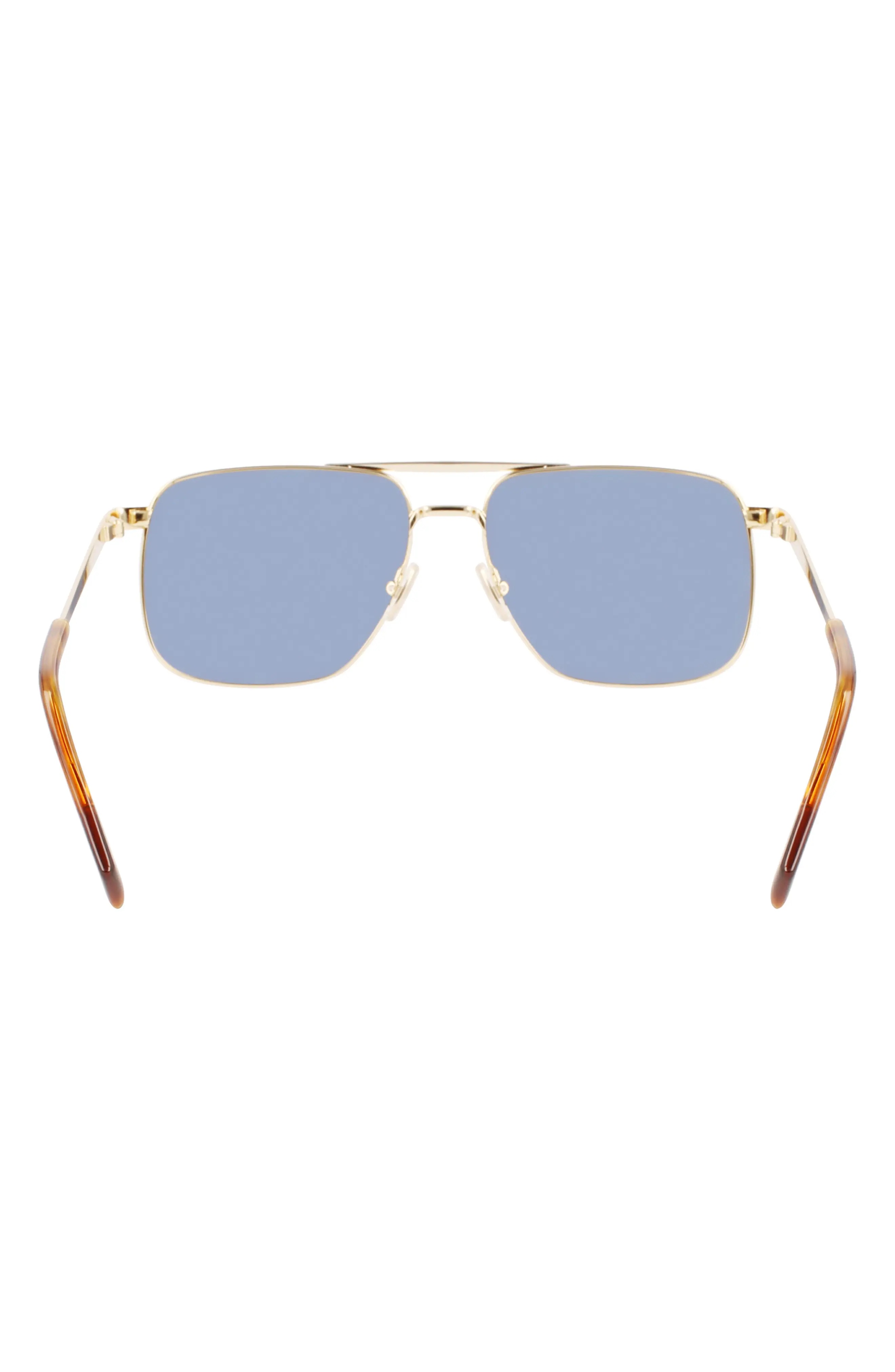 JL 58mm Rectangular Sunglasses in Gold /Blue - 5