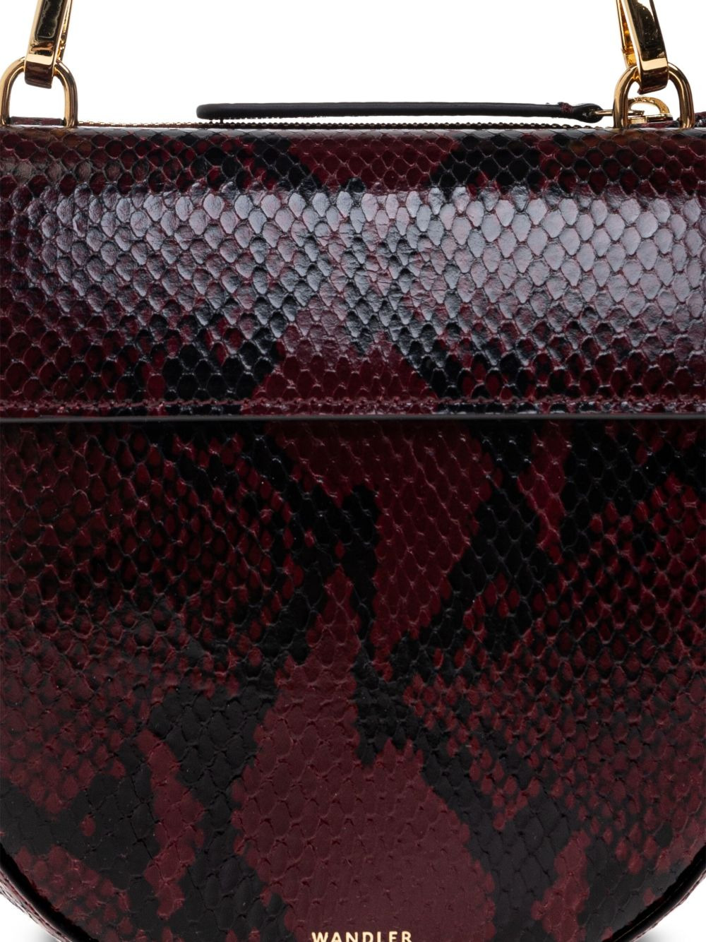 snakeskin half-moon tote bag - 5