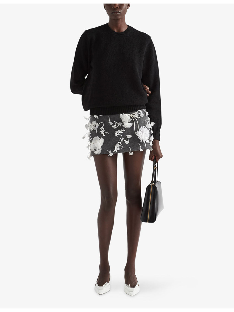 Prada Logo-pattern wool and cashmere-blend jumper outlook