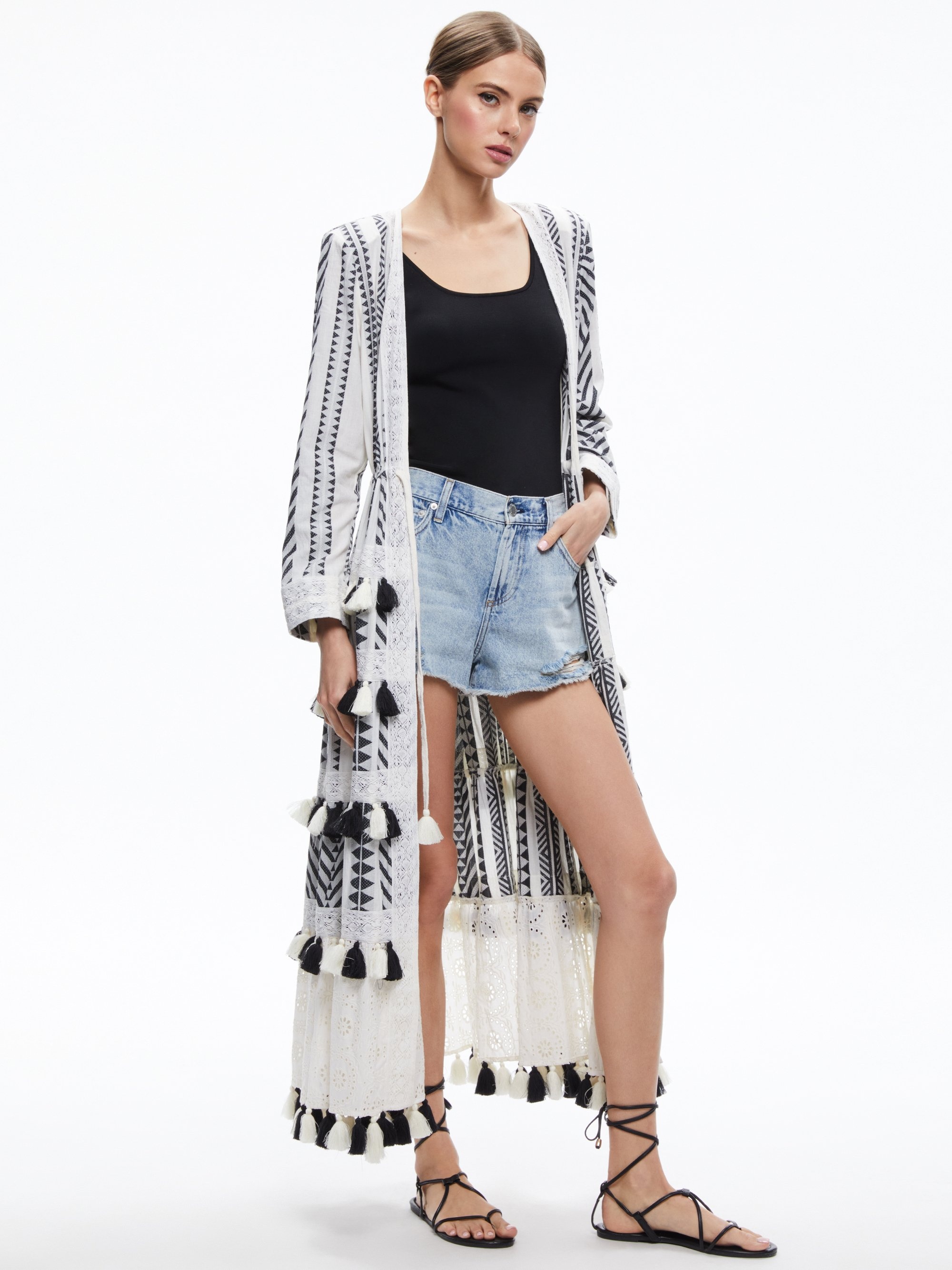 TALIA DRAWSTRING TIERED TASSEL KIMONO - 4