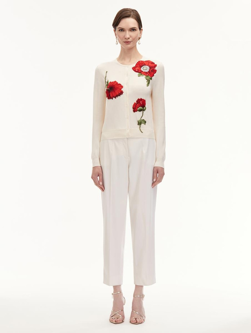 Oscar de la Renta POPPY THREADWORK CARDIGAN outlook