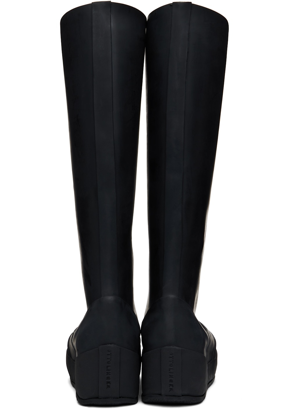Black Rubber Tall Boots - 2