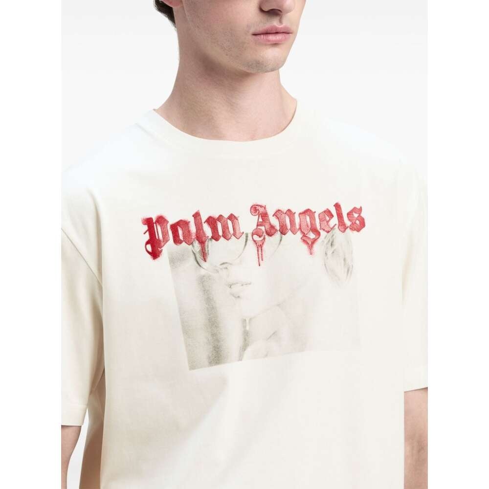 【関税無・国内発】 Palm Angels / Sartorial T-Shirt / Tシャツ Palm Angels Logo Print T-Shirt - White - Men