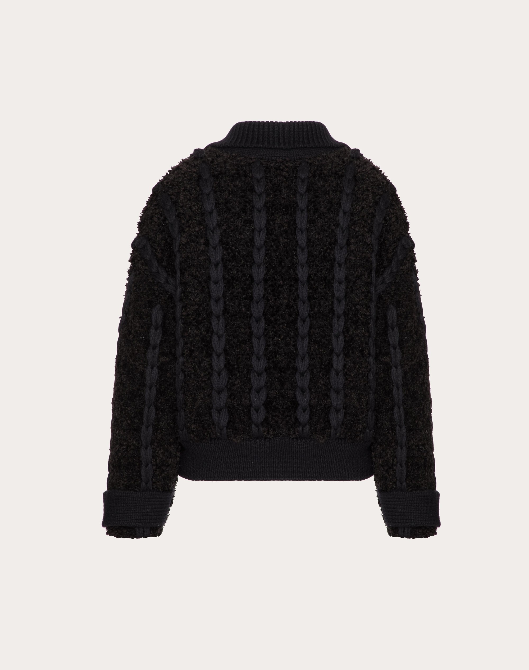 EMBROIDERED MOHAIR WOOL KNIT JACKET - 2
