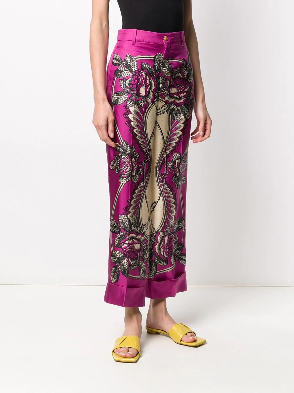 floral print palazzo trousers - 3