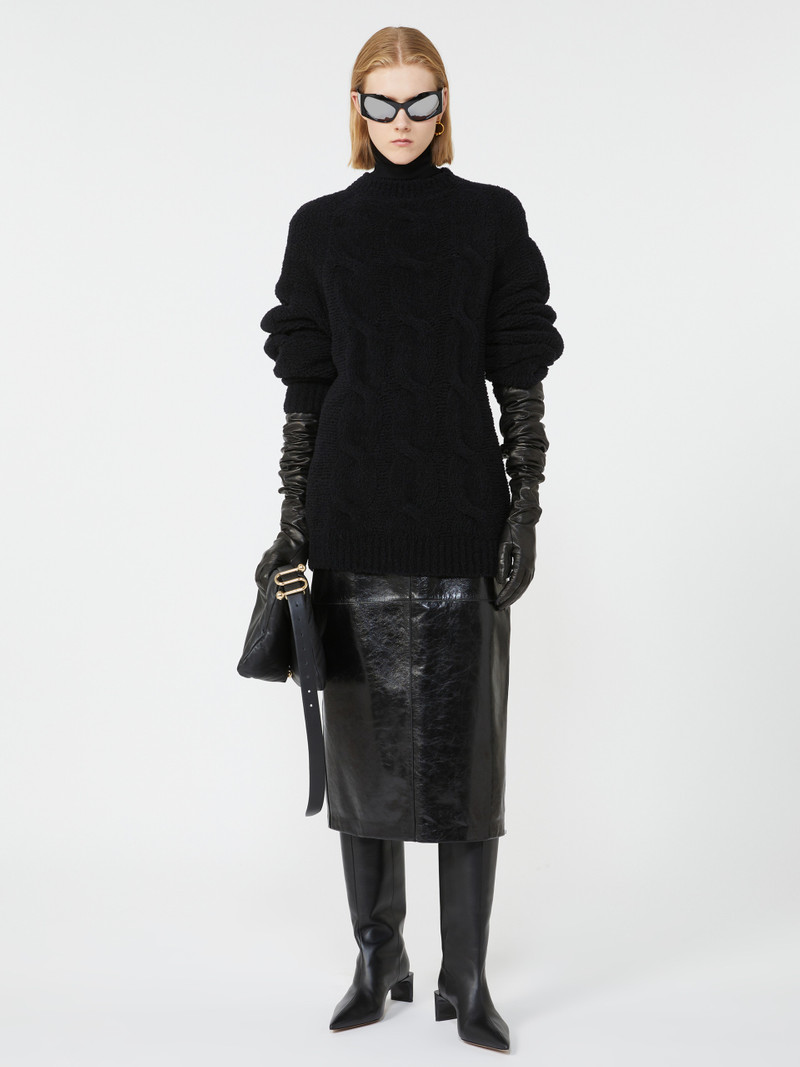 Sportmax AFA Midi leather skirt outlook