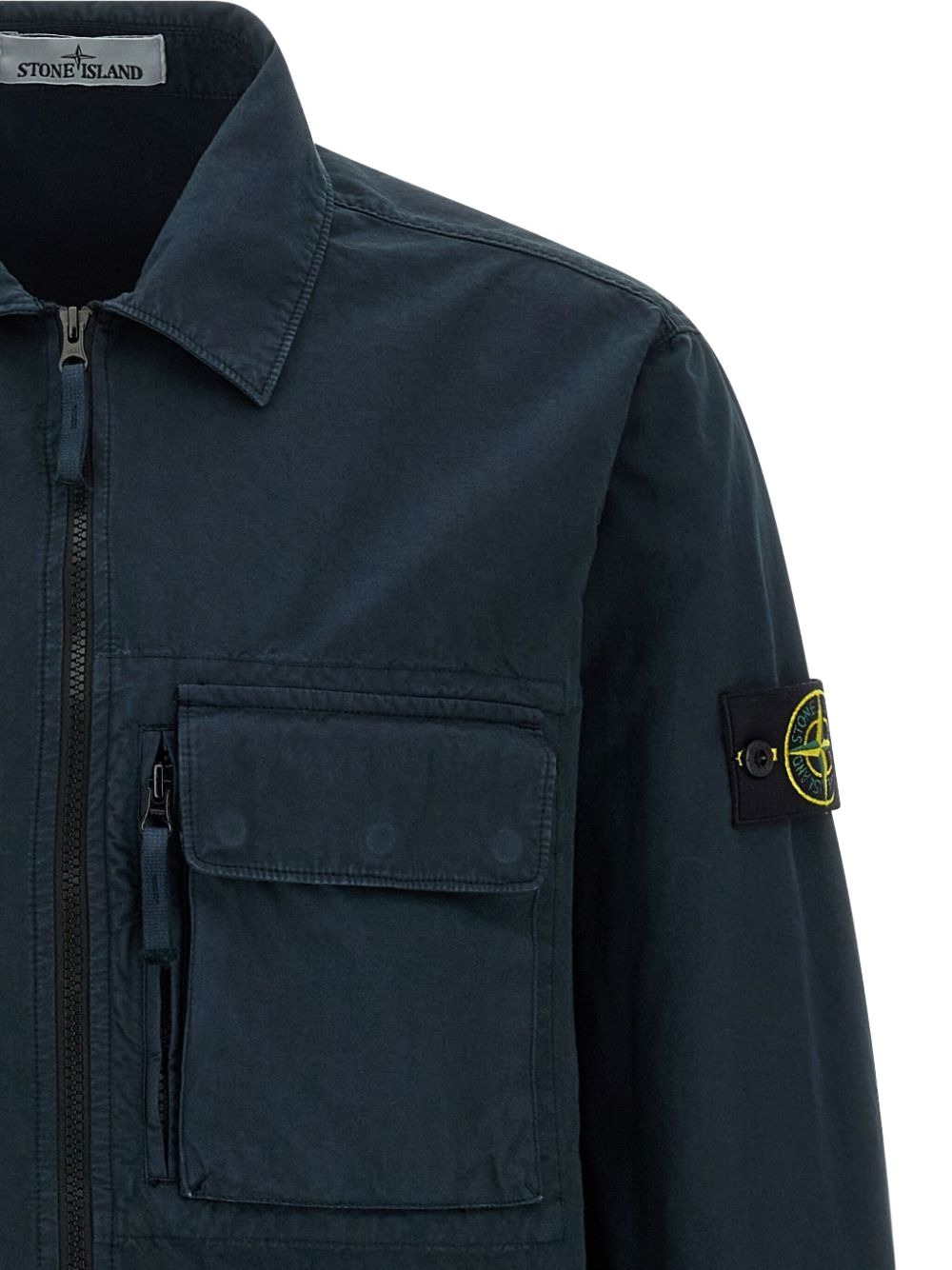 zip-fastening patch-pocket shirt jacket - 3