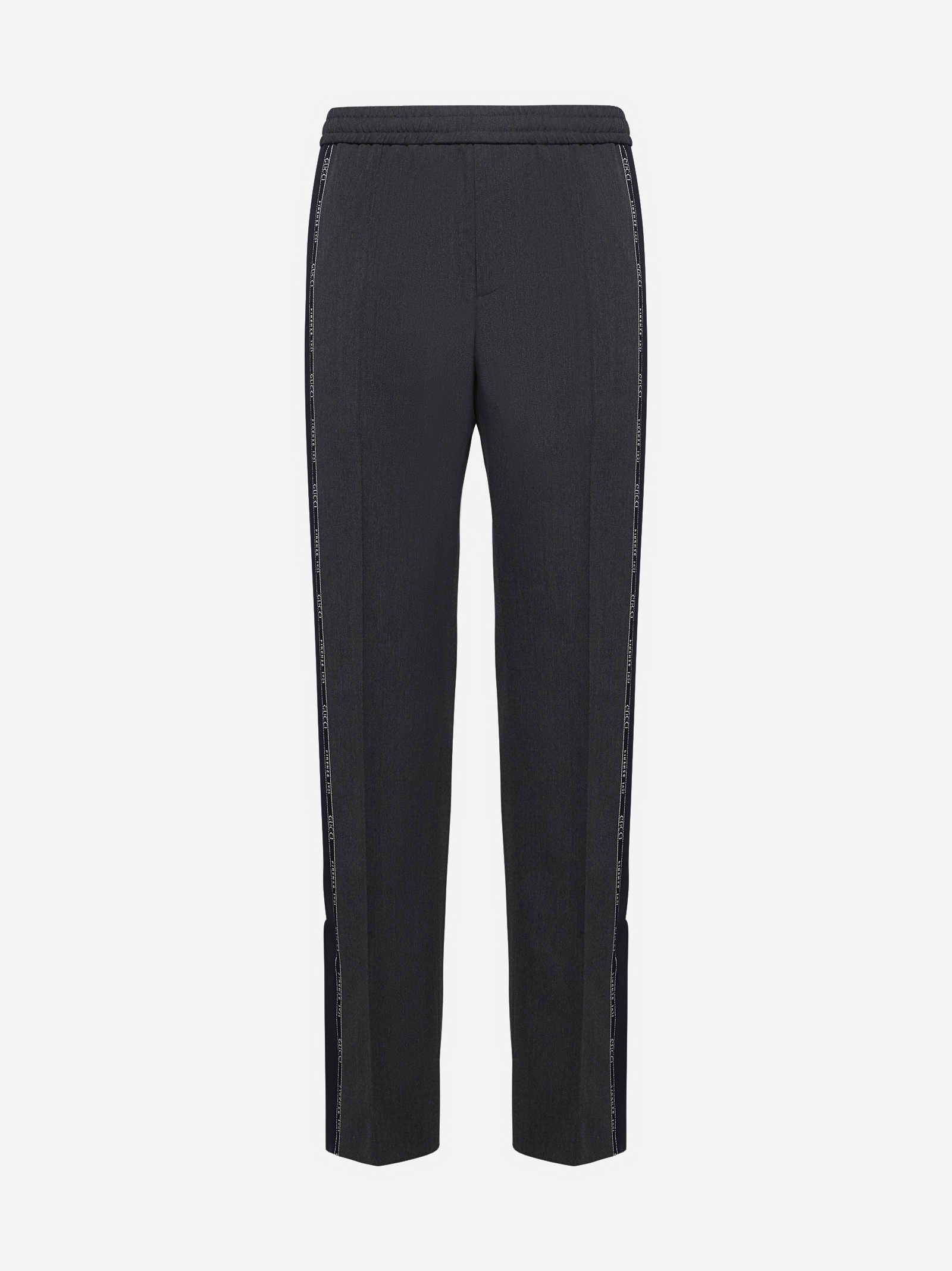 Logo-tape wool trousers - 1