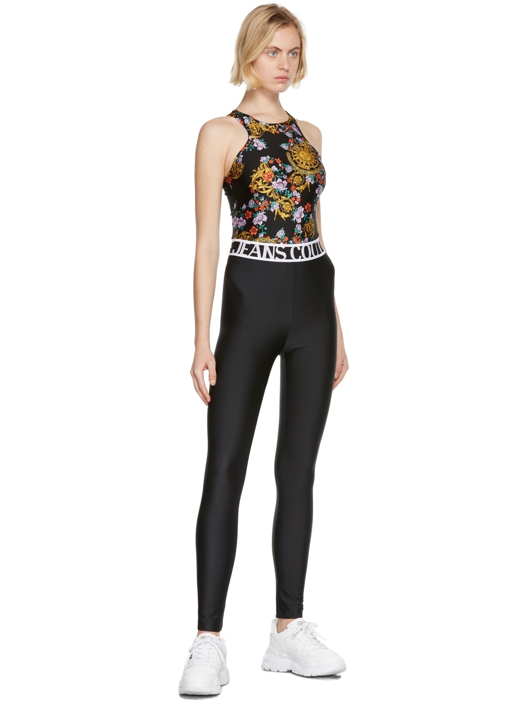 Black Sun Flower Garland Bodysuit - 5
