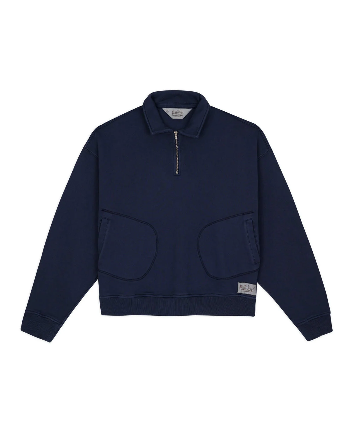 Half Zip Collared Sweatshirt - Midnight - 1