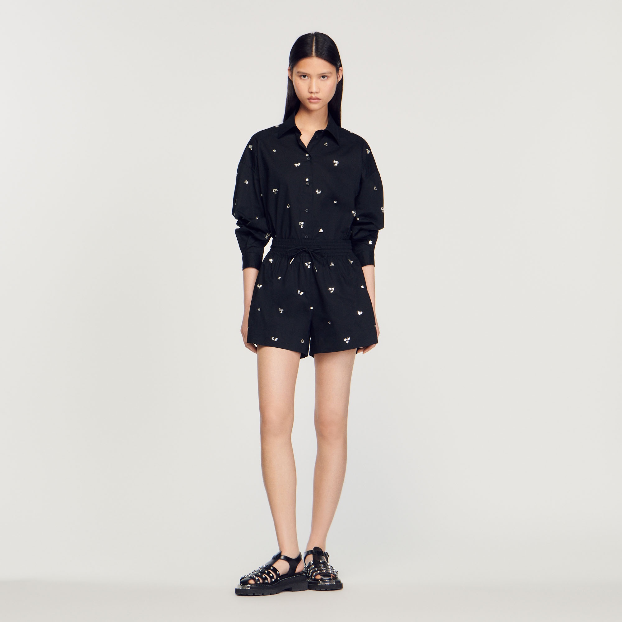 Hand-embroidered embellished shorts - 3