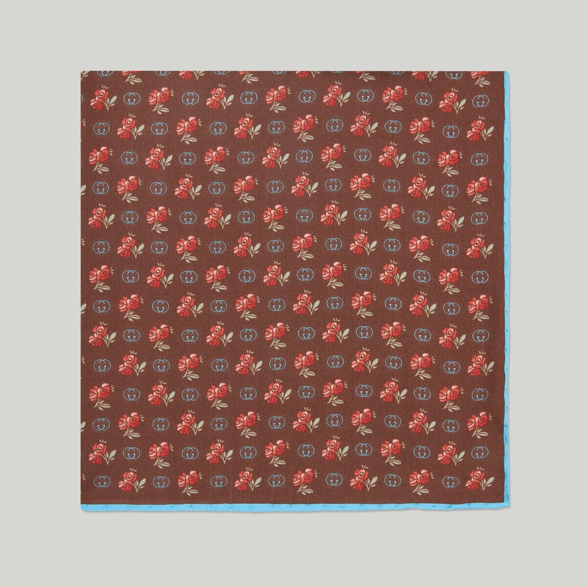 Interlocking G floral print silk pocket square - 2