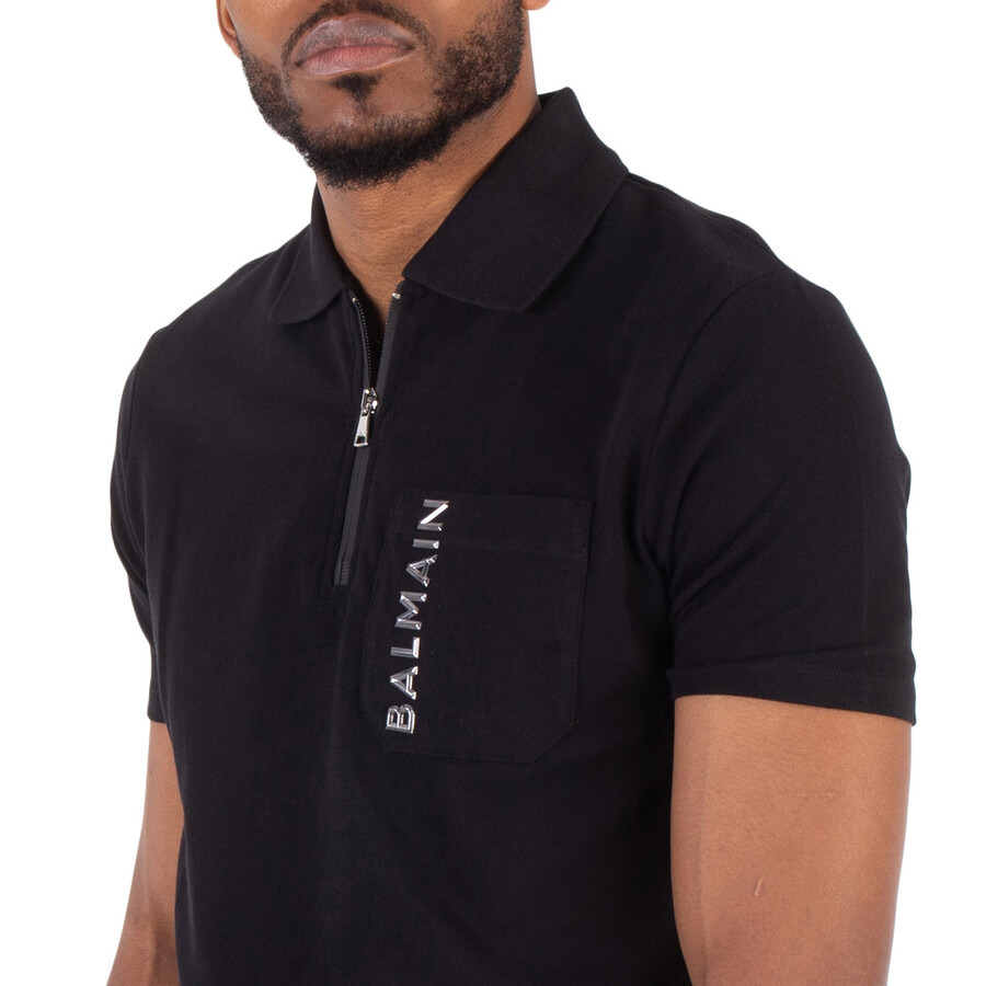 Balmain Laminato Logo-Lettering Polo Shirt - 4