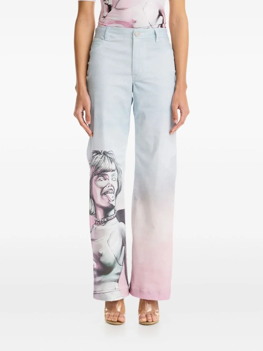print ombré trousers - 1