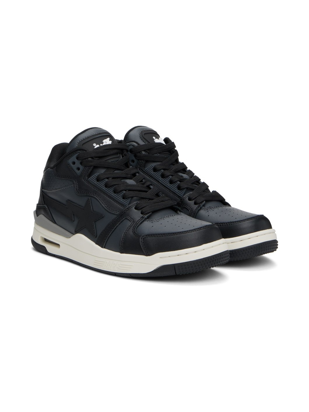 Black & Gray Clutch Sta #1 Sneakers - 4