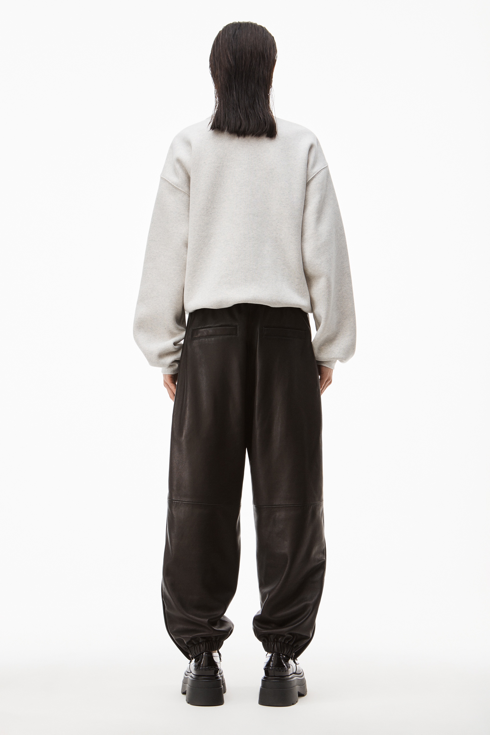 TRACK PANT IN LUXE SMOOTH LEATHER - 6