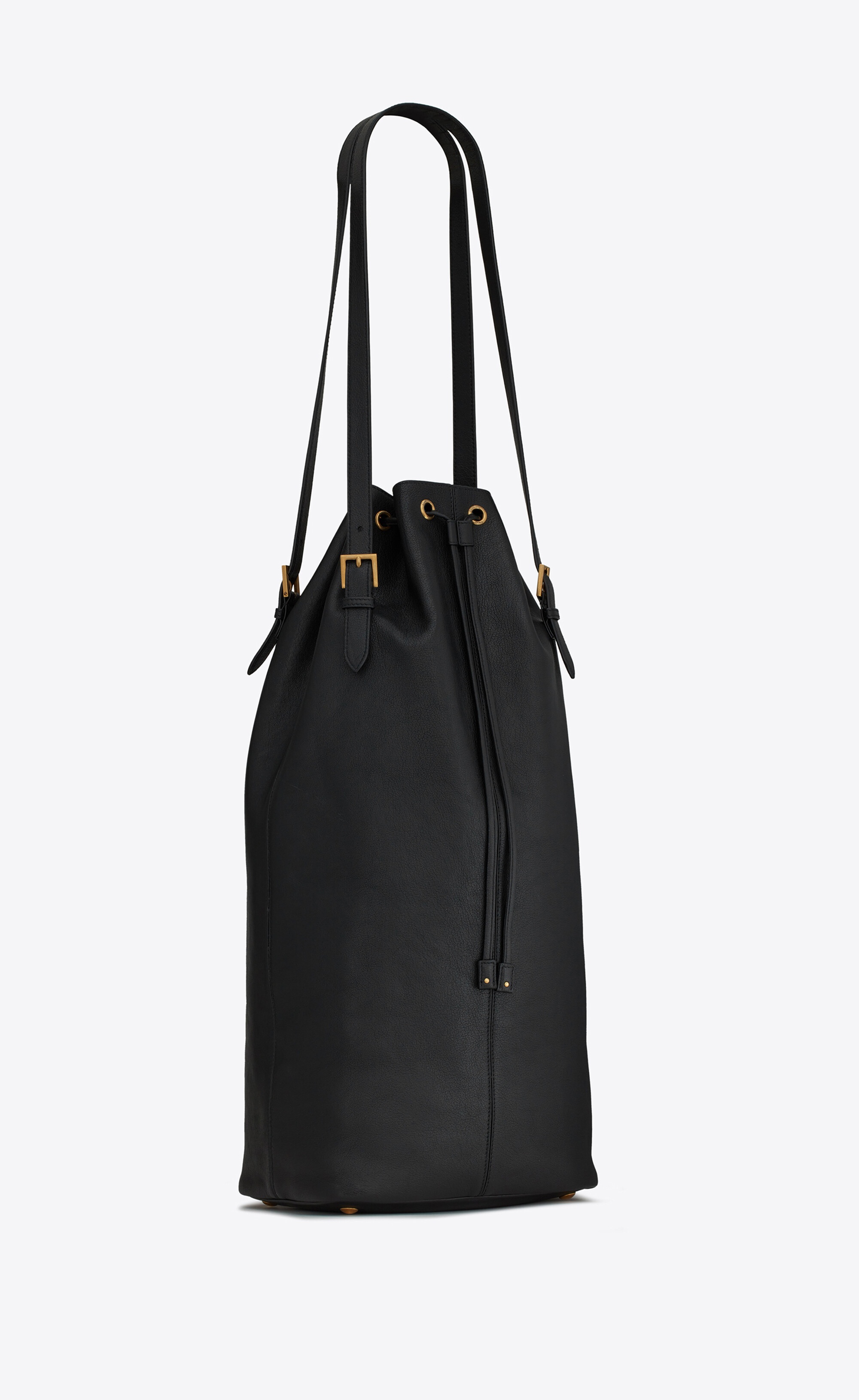 riva large bucket bag in vintage leather - 4