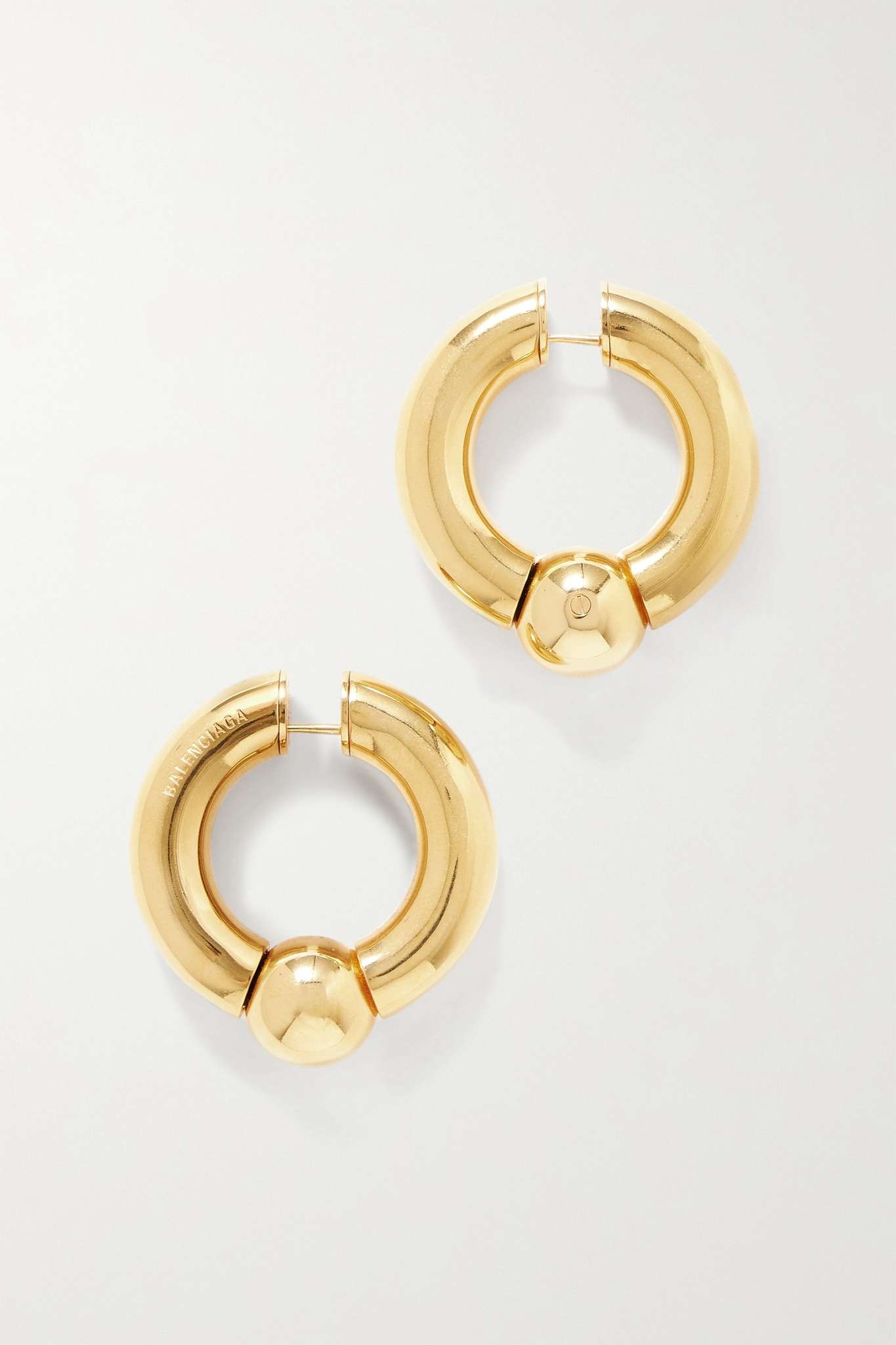 Mega gold-tone hoop earrings - 1