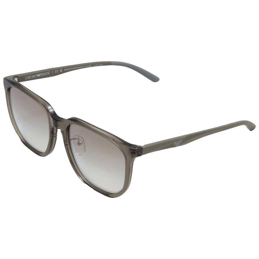Emporio Armani Grey Gradient Mirror Silver Square Men's Sunglasses EA4215D 50296I 56 - 4