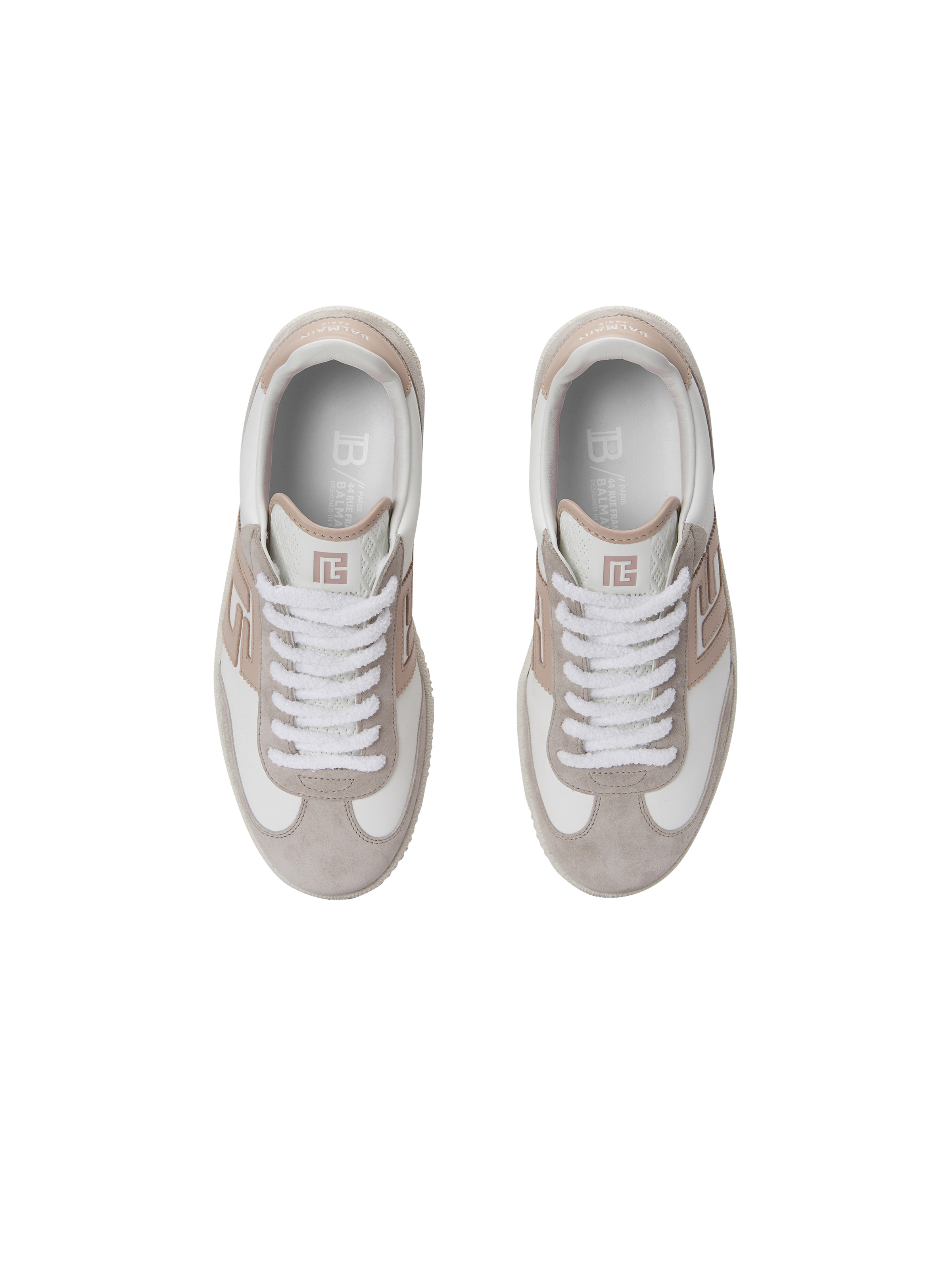Balmain Swan trainers in calfskin and suede - 3