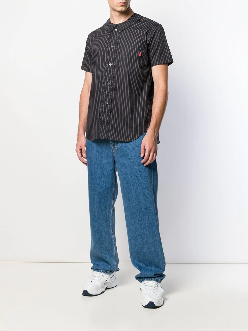 x Comme des Garçons pinstriped baseball top - 2