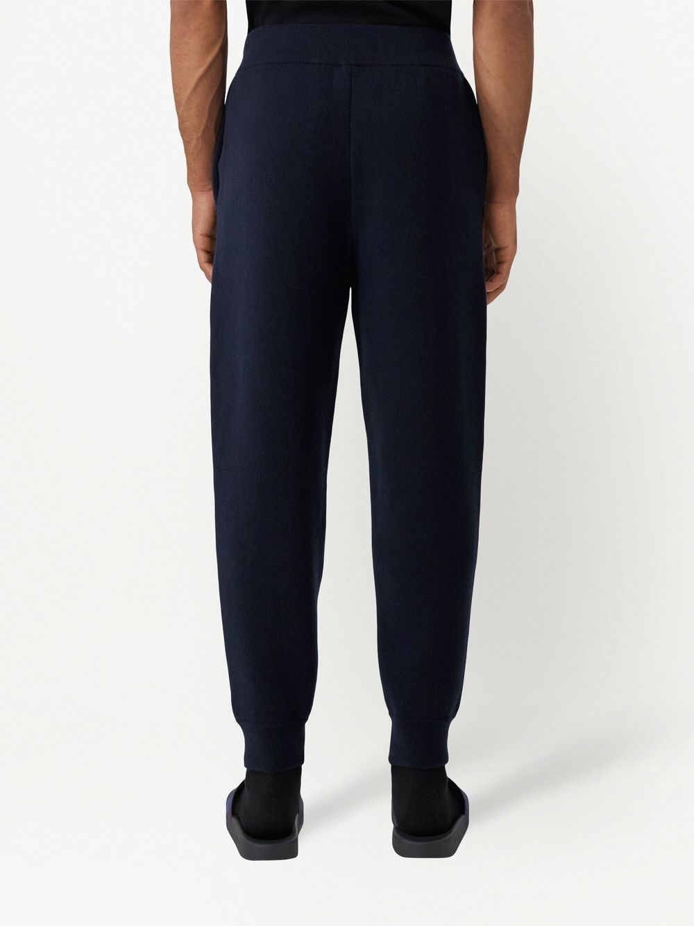 logo-embroidered cashmere track pants - 4