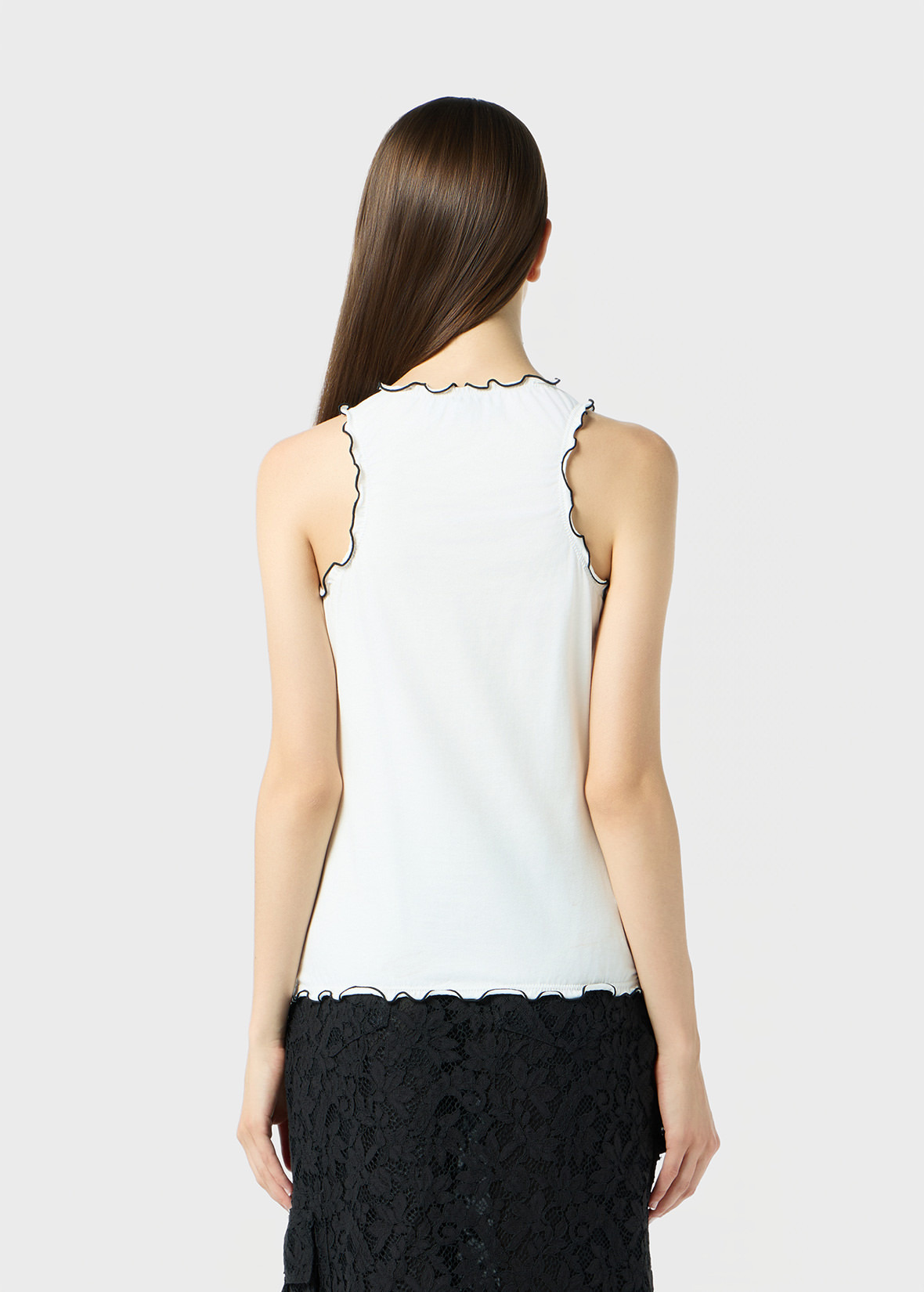 JERSEY TOP WITH KITTEN PRINT AND RUFFLES - 4