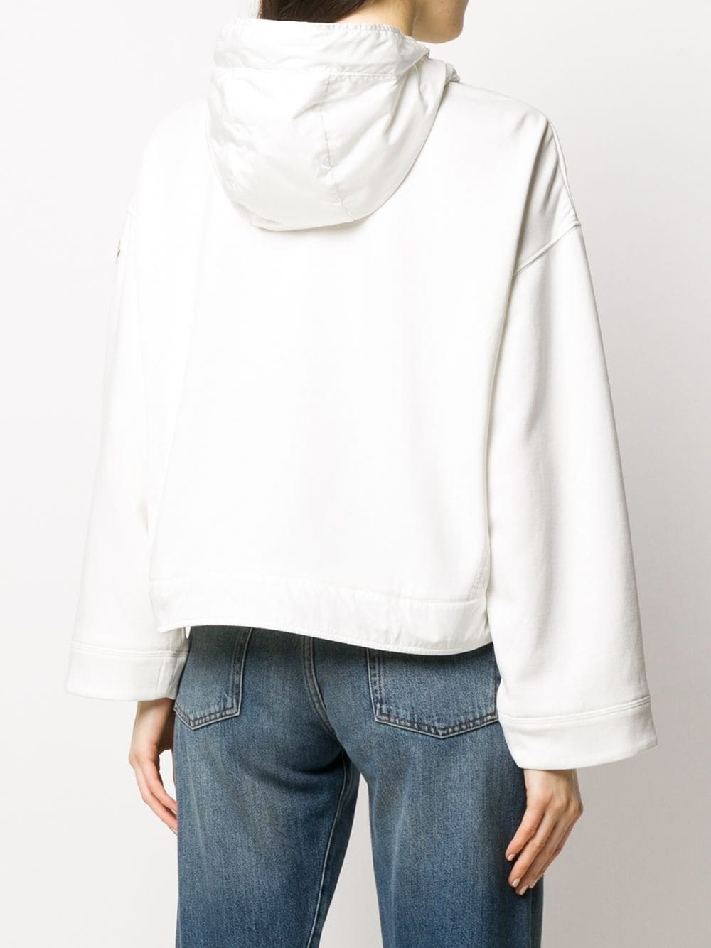 contrast-panel hooded sweatshirt - 4