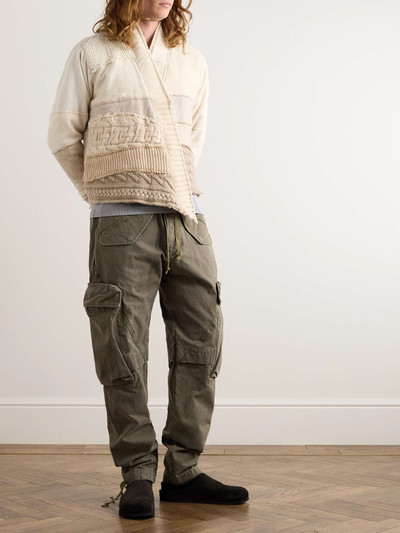 Greg Lauren Patchwork Wool and Cotton-Blend Cardigan outlook