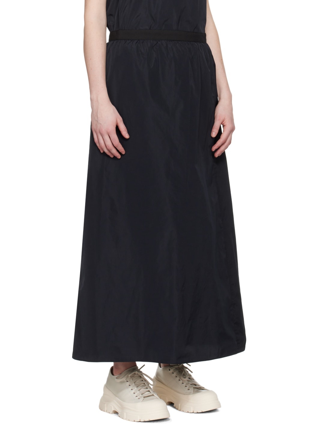 Navy Long Pencil Maxi Skirt - 2