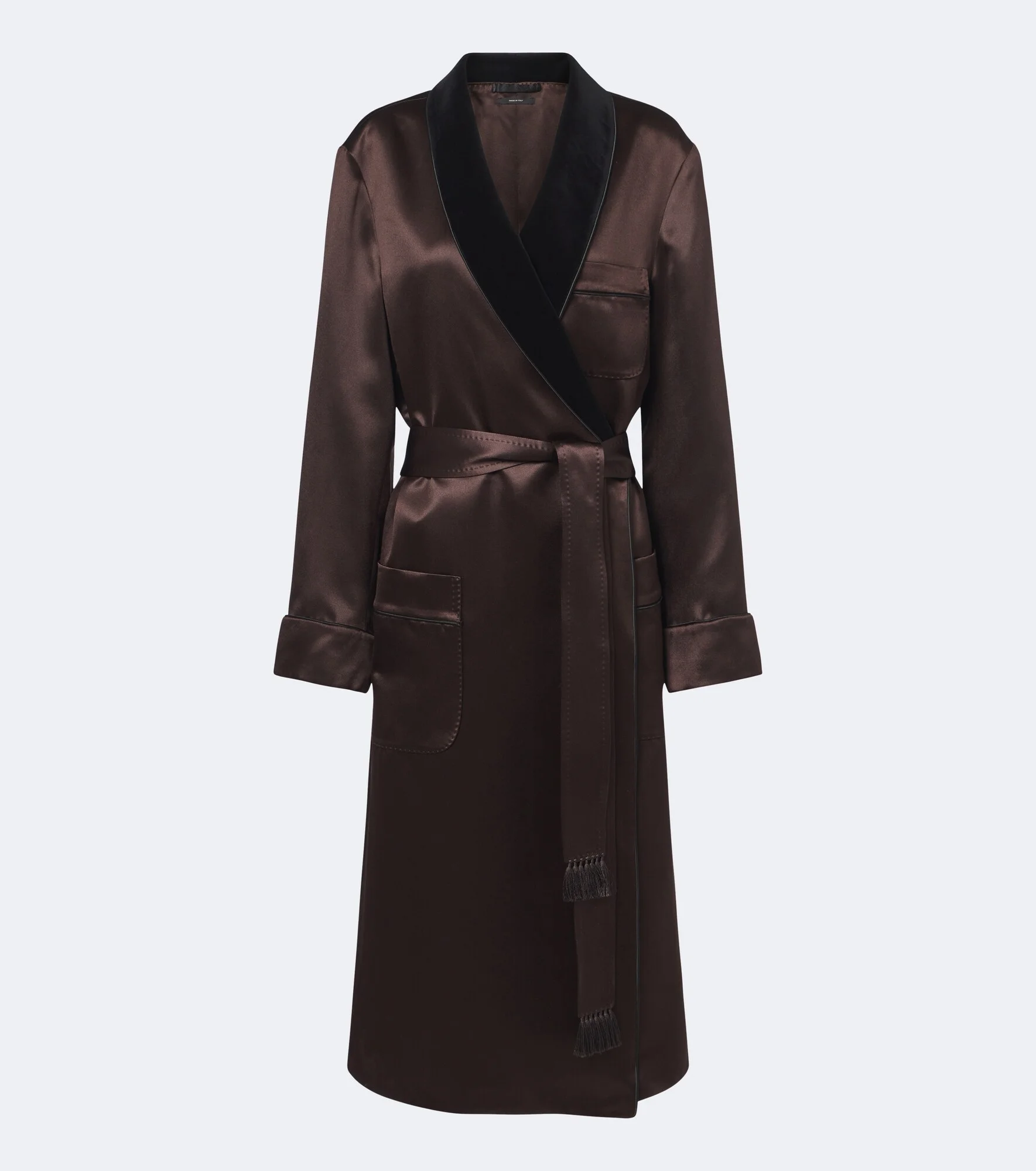 Silk satin wrap coat - 1