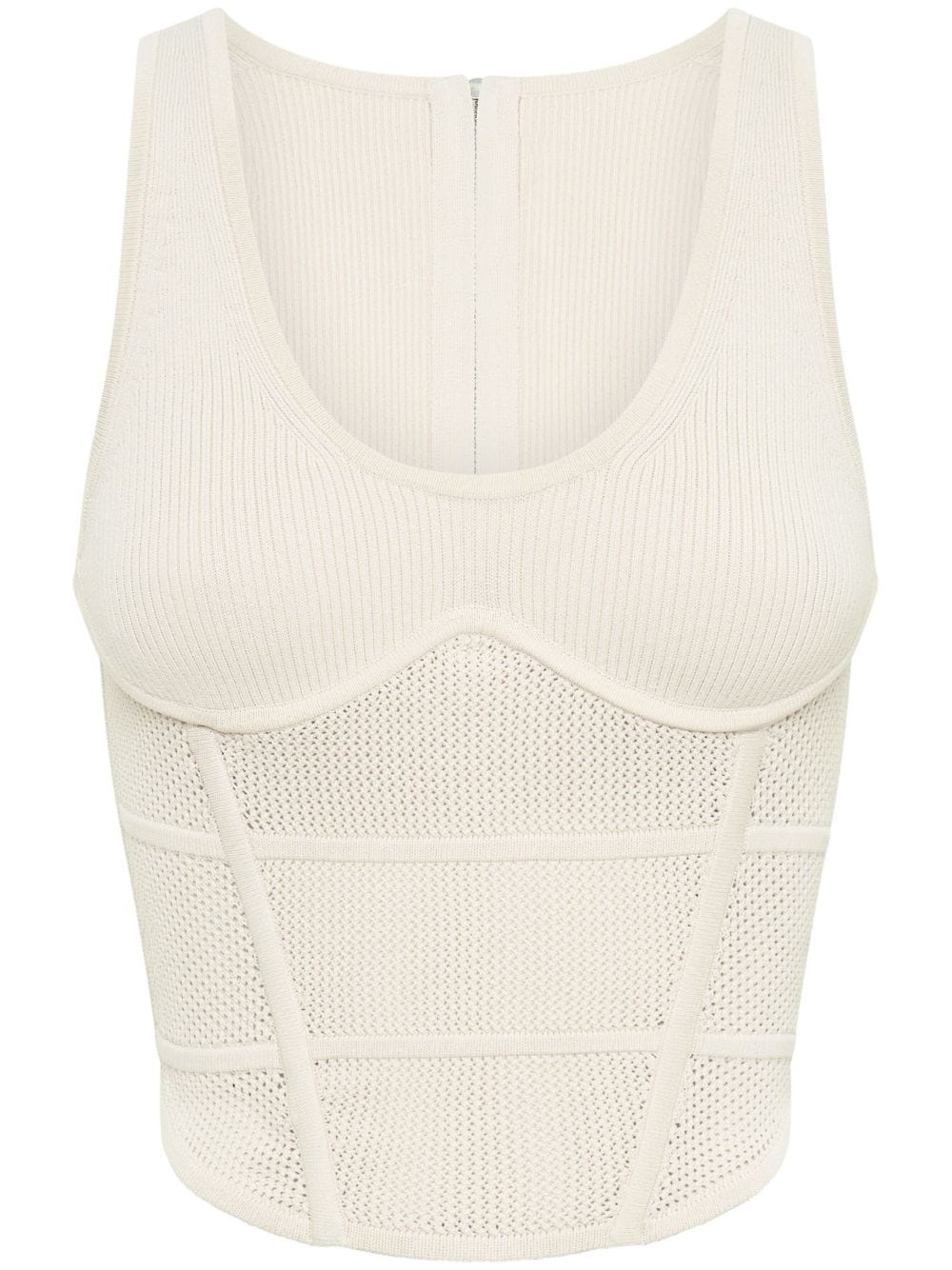 corset-style crochet-knit top - 1