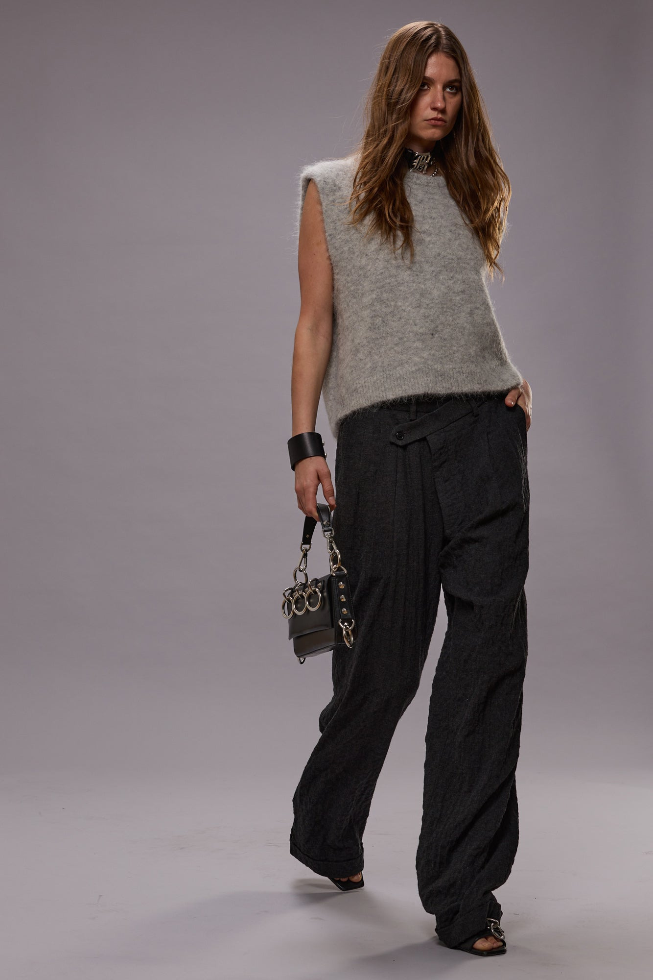 TRIPLE PLEAT CROSSOVER TROUSER - 2