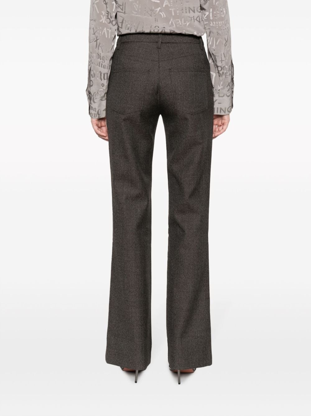tailored flared wool trousers - 4