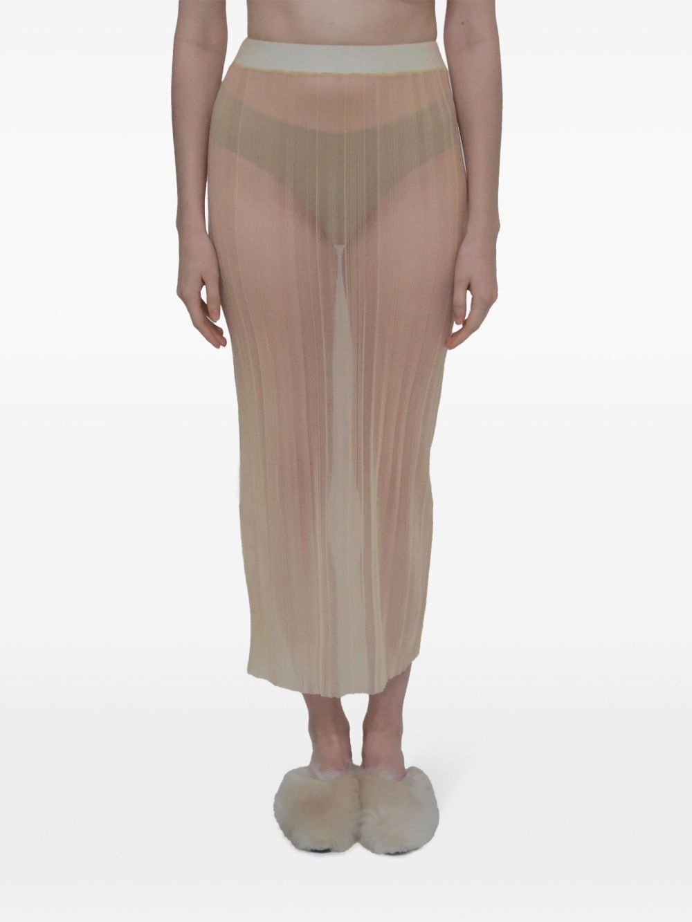 sheer plissé skirt - 3